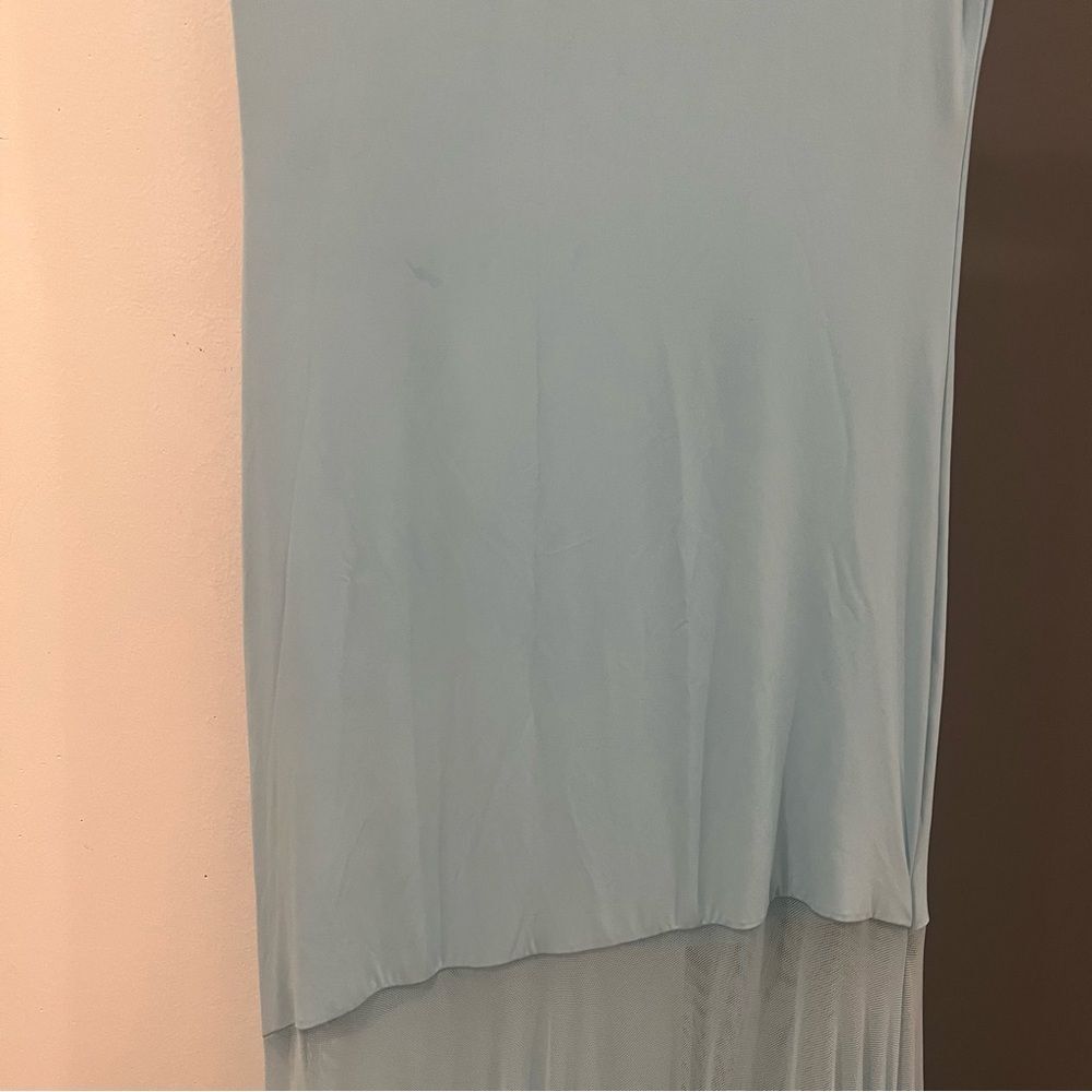 Deme by Gabriella Maxi Dress Light Blue Dahlia Gown Strapless size M - Picture 5 of 11